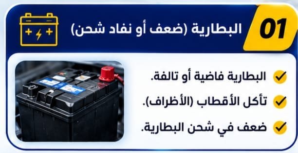 السيارة لا تشتغل بسبب مشكلة كهربائية